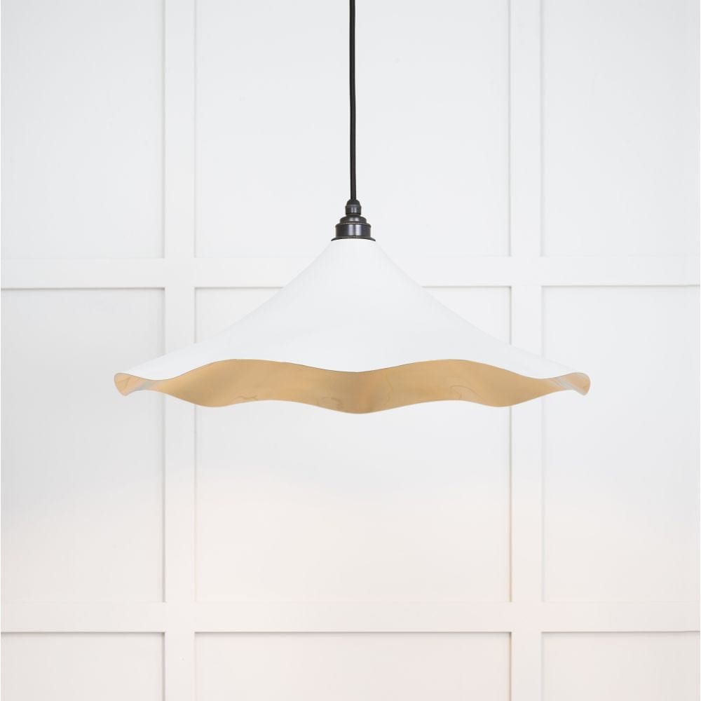 From The Anvil Electrical Smooth Brass / Ceiling Pendants From The Anvil - Smooth Brass Flora Pendant in Flock