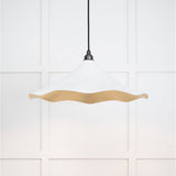 From The Anvil Electrical Smooth Brass / Ceiling Pendants From The Anvil - Smooth Brass Flora Pendant in Flock
