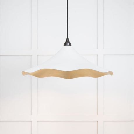From The Anvil Electrical Smooth Brass / Ceiling Pendants From The Anvil - Smooth Brass Flora Pendant in Flock