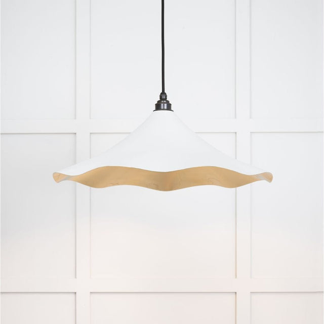 From The Anvil Electrical Smooth Brass / Ceiling Pendants From The Anvil - Smooth Brass Flora Pendant in Flock