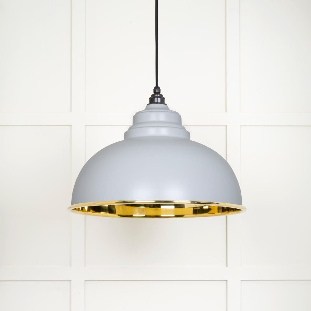 From The Anvil Electrical Smooth Brass / Ceiling Pendants From The Anvil - Smooth Brass Harborne Pendant in Birch