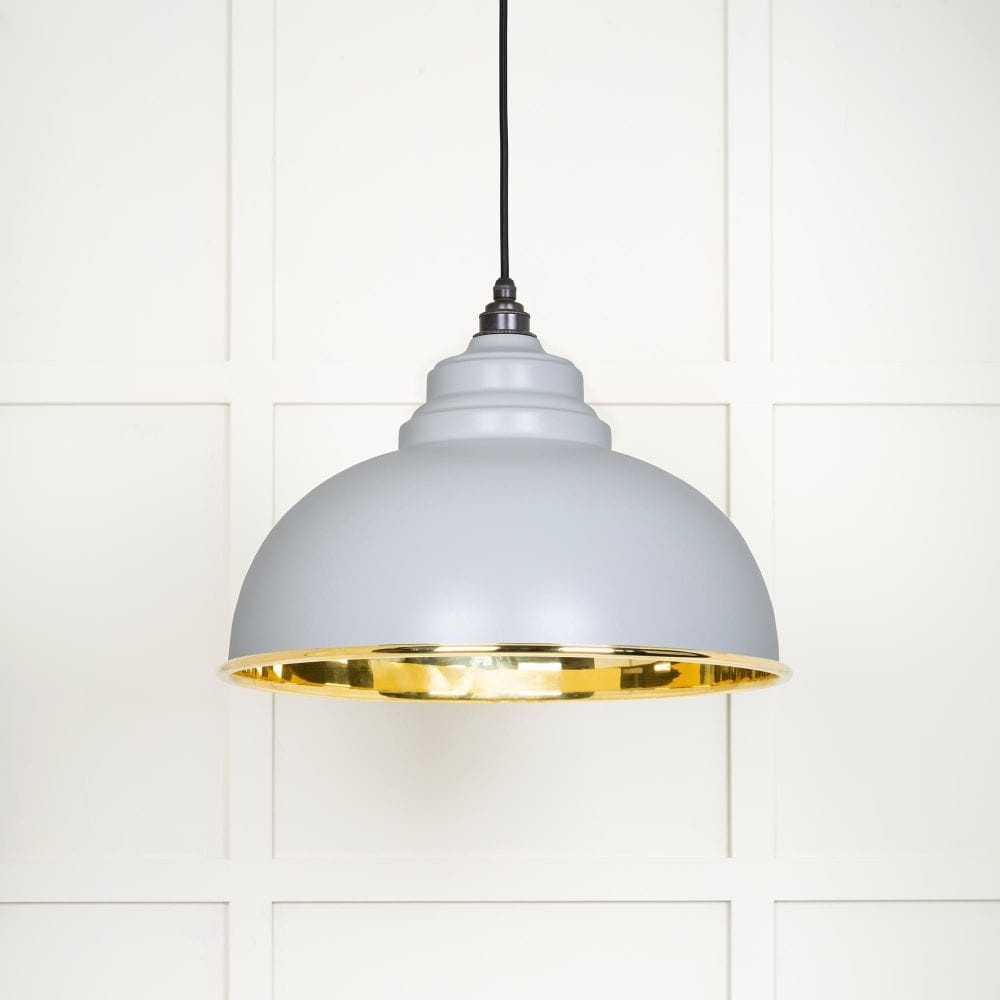 From The Anvil Electrical Smooth Brass / Ceiling Pendants From The Anvil - Smooth Brass Harborne Pendant in Birch