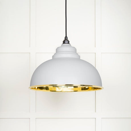 From The Anvil Electrical Smooth Brass / Ceiling Pendants From The Anvil - Smooth Brass Harborne Pendant in Flock