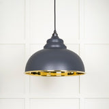 From The Anvil Electrical Smooth Brass / Ceiling Pendants From The Anvil - Smooth Brass Harborne Pendant in Slate