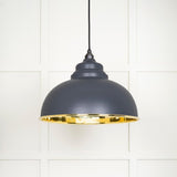 From The Anvil Electrical Smooth Brass / Ceiling Pendants From The Anvil - Smooth Brass Harborne Pendant in Slate