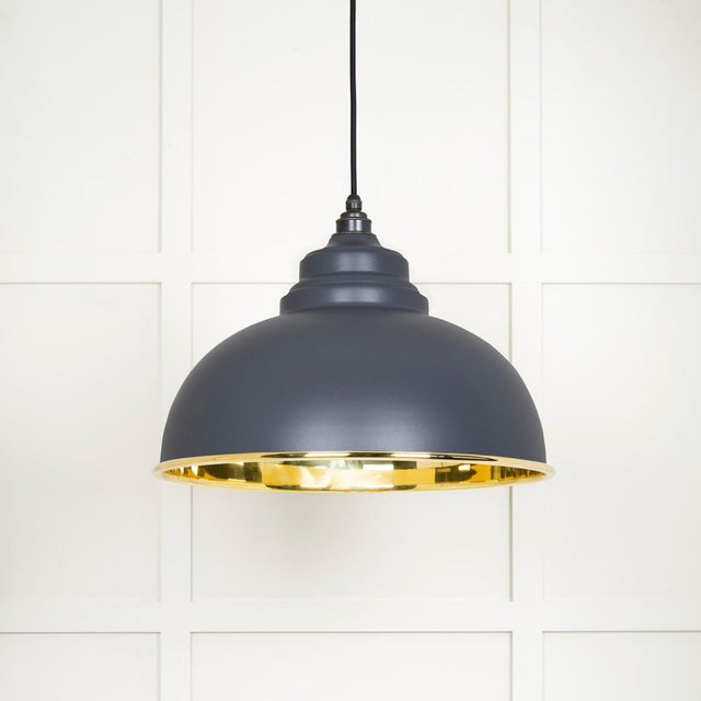 From The Anvil Electrical Smooth Brass / Ceiling Pendants From The Anvil - Smooth Brass Harborne Pendant in Slate