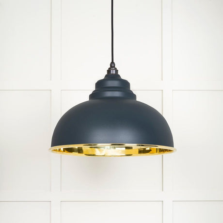 From The Anvil Electrical Smooth Brass / Ceiling Pendants From The Anvil - Smooth Brass Harborne Pendant in Soot