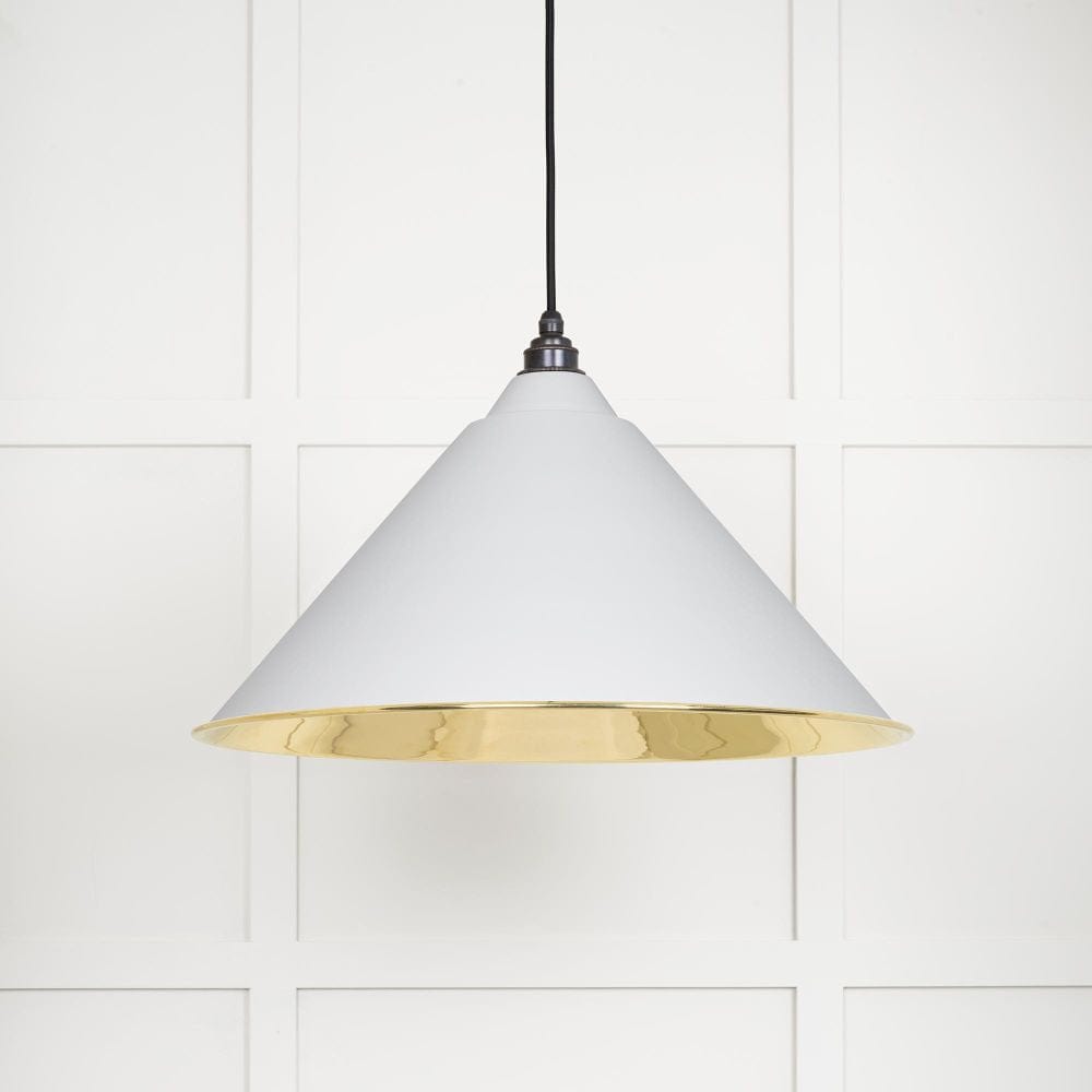 From The Anvil Electrical Smooth Brass / Ceiling Pendants From The Anvil - Smooth Brass Hockley Pendant in Flock