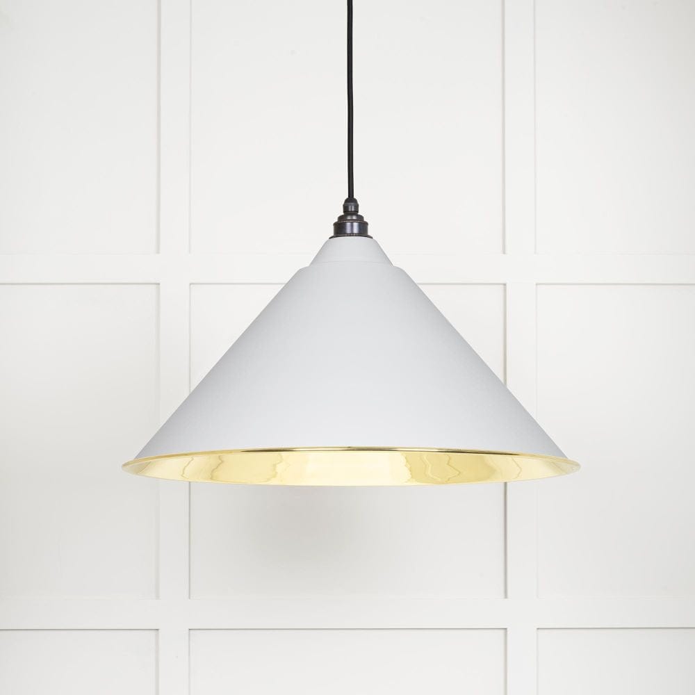 From The Anvil Electrical Smooth Brass / Ceiling Pendants From The Anvil - Smooth Brass Hockley Pendant in Flock