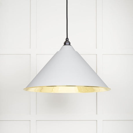From The Anvil Electrical Smooth Brass / Ceiling Pendants From The Anvil - Smooth Brass Hockley Pendant in Flock