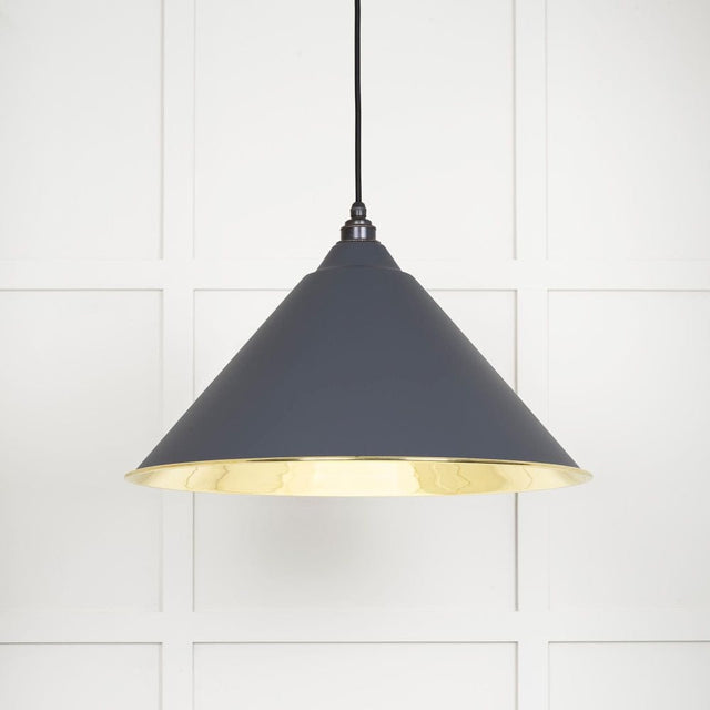 From The Anvil Electrical Smooth Brass / Ceiling Pendants From The Anvil - Smooth Brass Hockley Pendant in Slate