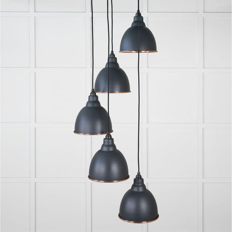 From The Anvil Electrical Smooth Copper / Cluster Pendants From The Anvil - Smooth Copper Brindley Cluster Pendant in Soot