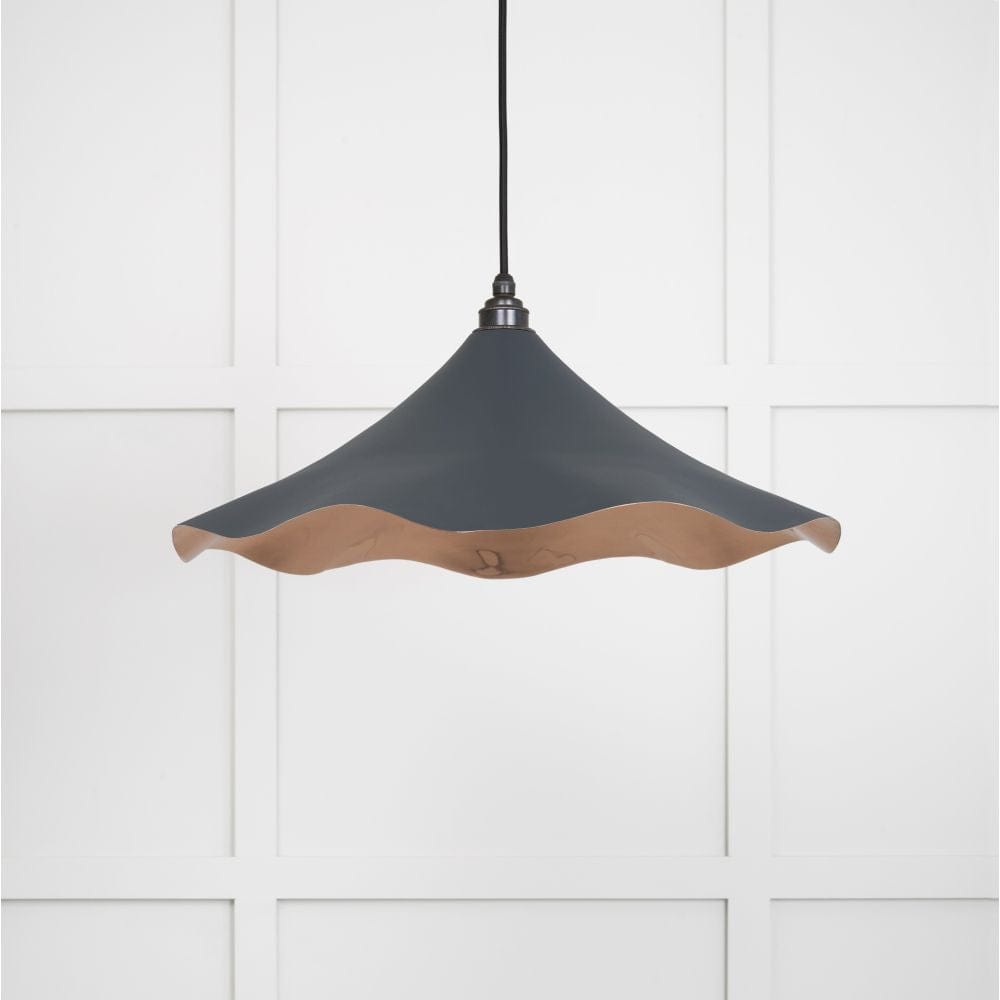 From The Anvil Electrical Smooth Copper / Ceiling Pendants From The Anvil - Smooth Copper Flora Pendant in Soot