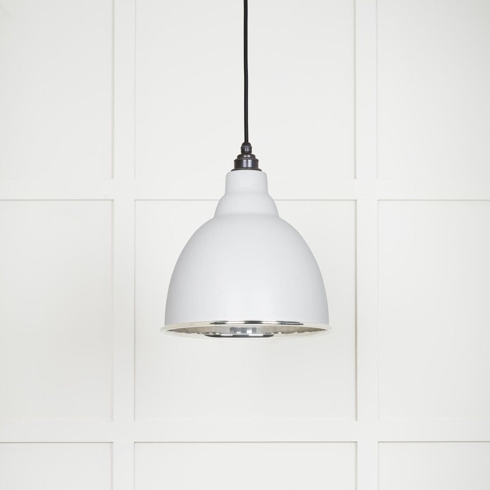 From The Anvil Electrical Smooth Nickel / Ceiling Pendants From The Anvil - Smooth Nickel Brindley Pendant in Flock