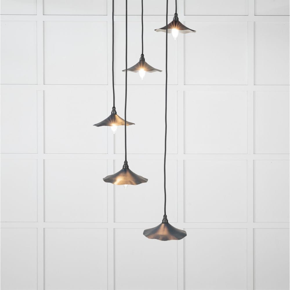 From The Anvil Electrical Smooth Nickel / Cluster Pendants From The Anvil - Smooth Nickel Flora Cluster Pendant in Dusk