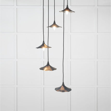 From The Anvil Electrical Smooth Nickel / Cluster Pendants From The Anvil - Smooth Nickel Flora Cluster Pendant in Dusk