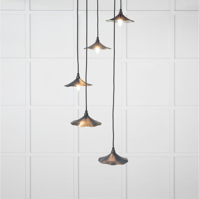 From The Anvil Electrical Smooth Nickel / Cluster Pendants From The Anvil - Smooth Nickel Flora Cluster Pendant in Dusk
