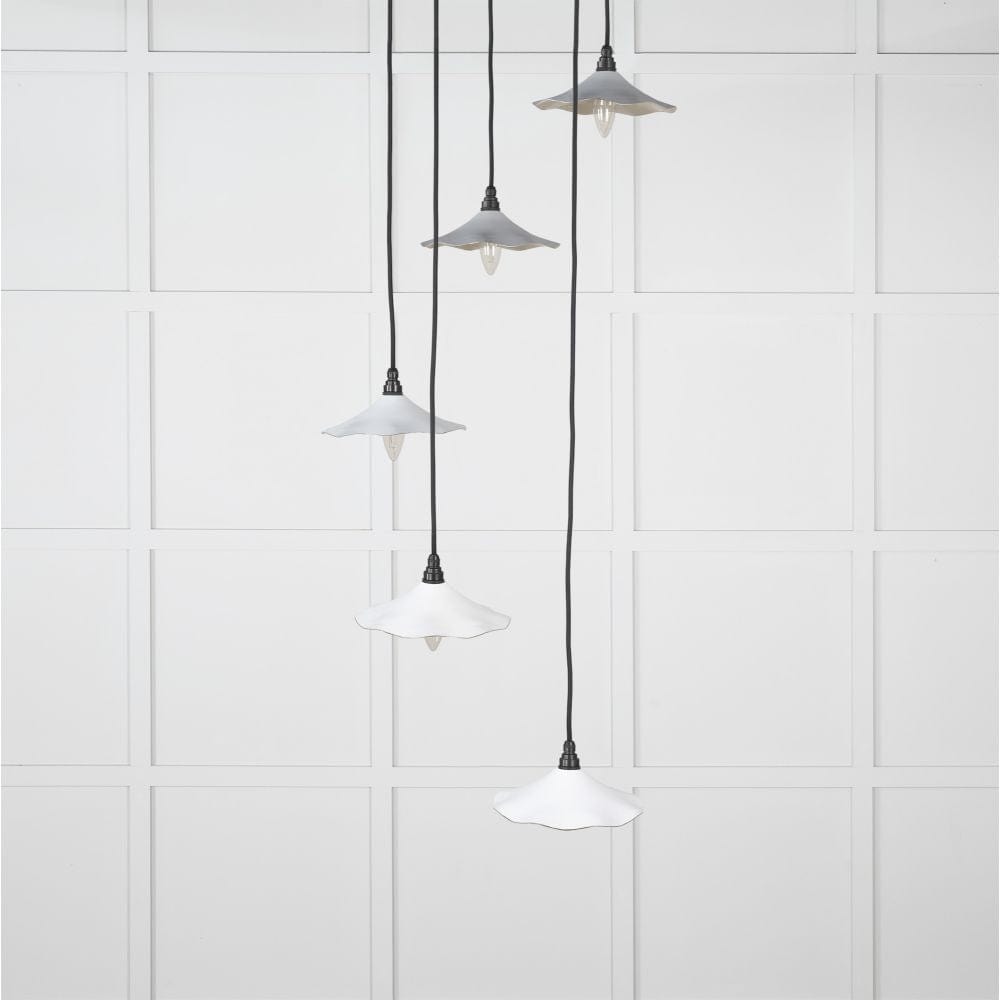 From The Anvil Electrical Smooth Nickel / Cluster Pendants From The Anvil - Smooth Nickel Flora Cluster Pendant in Flock