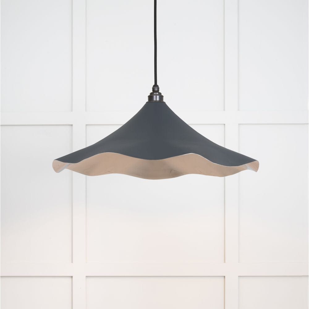 From The Anvil Electrical Smooth Nickel / Ceiling Pendants From The Anvil - Smooth Nickel Flora Pendant in Soot