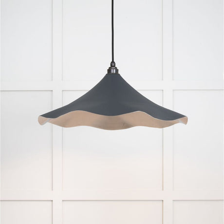 From The Anvil Electrical Smooth Nickel / Ceiling Pendants From The Anvil - Smooth Nickel Flora Pendant in Soot