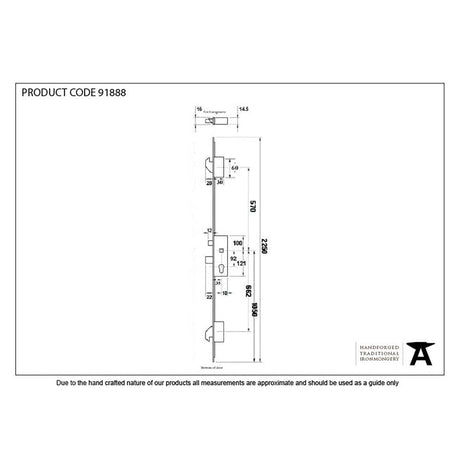 From The Anvil Locks & Latches Stainless Steel / Multi-Point Locks From The Anvil - SS 35mm Backset Hook 3 Point Door Lock