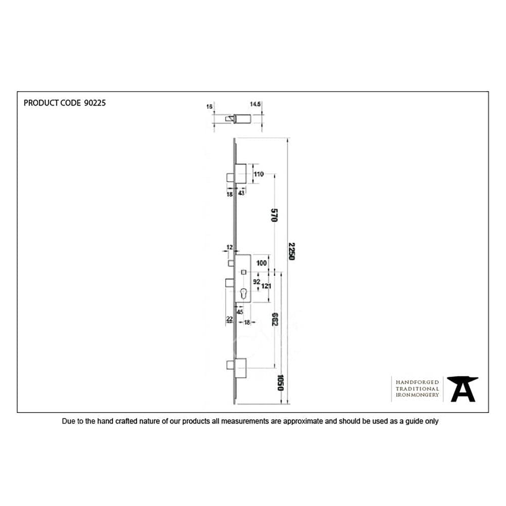 From The Anvil Locks & Latches Stainless Steel / Multi-Point Locks From The Anvil - SS 45mm Backset linear 3 Point Door Lock