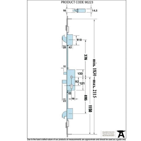 From The Anvil Locks & Latches Stainless Steel / Multi-Point Locks From The Anvil - SS French Door Multipoint Lock Kit 44mm Door