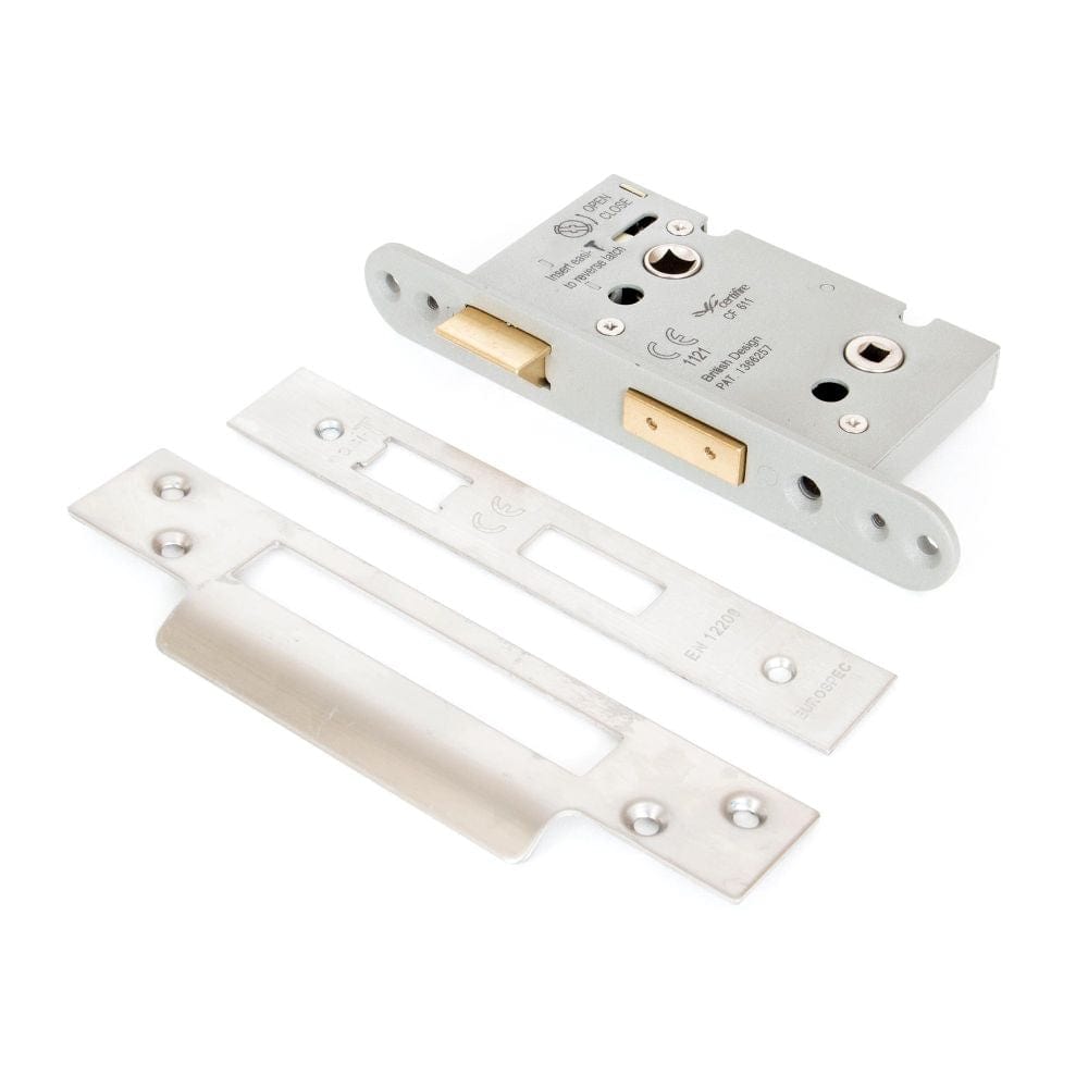 From The Anvil Locks & Latches Satin Stainless Steel / Bathroom Lock / 2.5" / 65mm From The Anvil - SSS 2Ã‚Â½" Heavy Duty Bathroom Mortice Lock