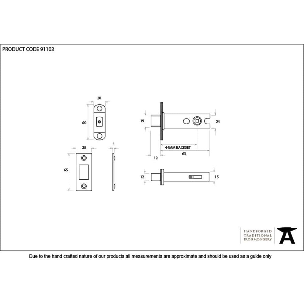 From The Anvil Locks & Latches Satin Stainless Steel / Tubular Dead Bolts / 2.5" / 65mm From The Anvil - SSS 2Ã‚Â½" Heavy Duty Tubular Deadbolt