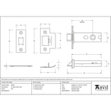 From The Anvil Locks & Latches Satin Stainless Steel / Tubular Mortice Latch / 3" From The Anvil - SSS 3" Heavy Duty Latch