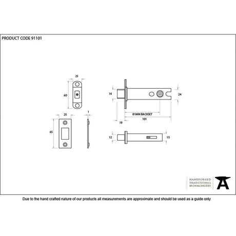 From The Anvil Locks & Latches Satin Stainless Steel / Tubular Dead Bolts / 4" / 102mm From The Anvil - SSS 4" Heavy Duty Tubular Deadbolt