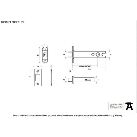 From The Anvil Locks & Latches Satin Stainless Steel / Tubular Dead Bolts / 5" / 127mm From The Anvil - SSS 5" Heavy Duty Tubular Deadbolt