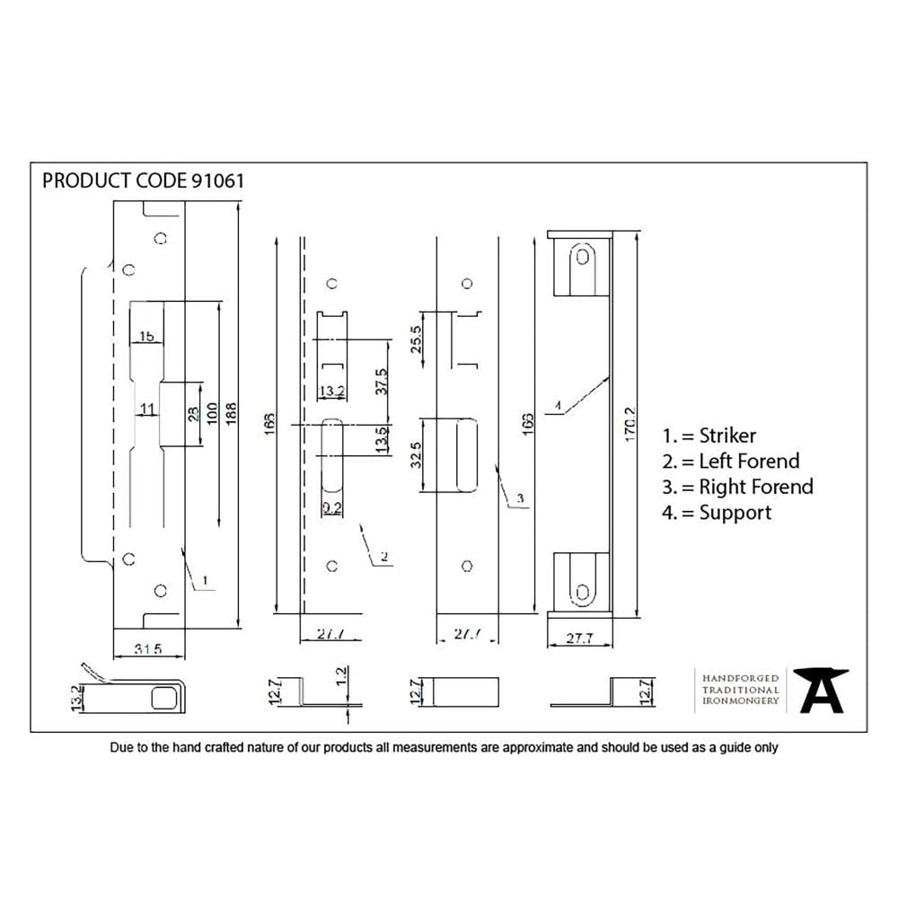 From The Anvil Locks & Latches Satin Stainless Steel / Sashlock Rebate Sets From The Anvil - SSS Ã‚Â½" Rebate Kit for Sash Lock