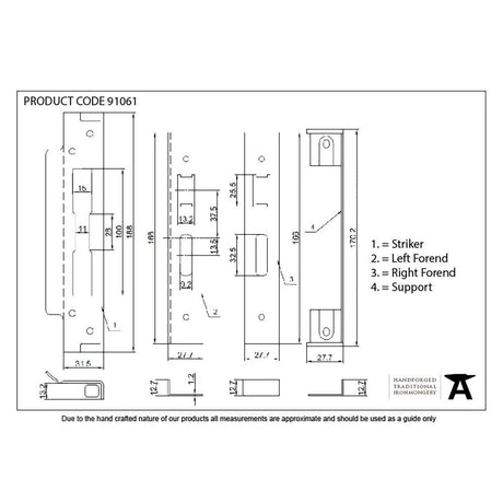 From The Anvil Locks & Latches Satin Stainless Steel / Sashlock Rebate Sets From The Anvil - SSS Ã‚Â½" Rebate Kit for Sash Lock