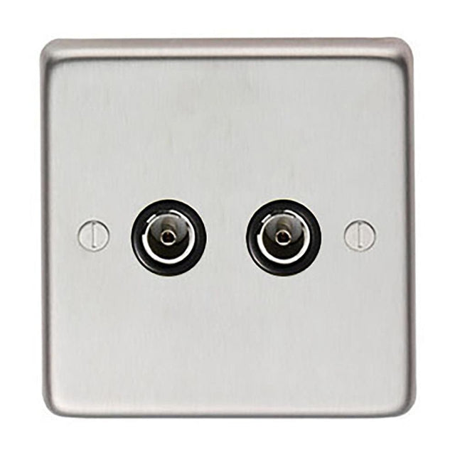 From The Anvil Electrical Satin Stainless Steel / TV From The Anvil - SSS Double TV Socket
