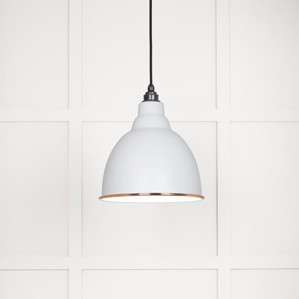 From The Anvil Electrical Accent / Ceiling Pendants From The Anvil - White Gloss Brindley Pendant in Flock
