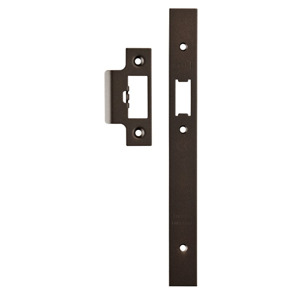 High quality image of Eurospec - Din Latch Forend & Strike Pack | Sku. fsf5016mbrz | Trade Door Handles, Kendal.