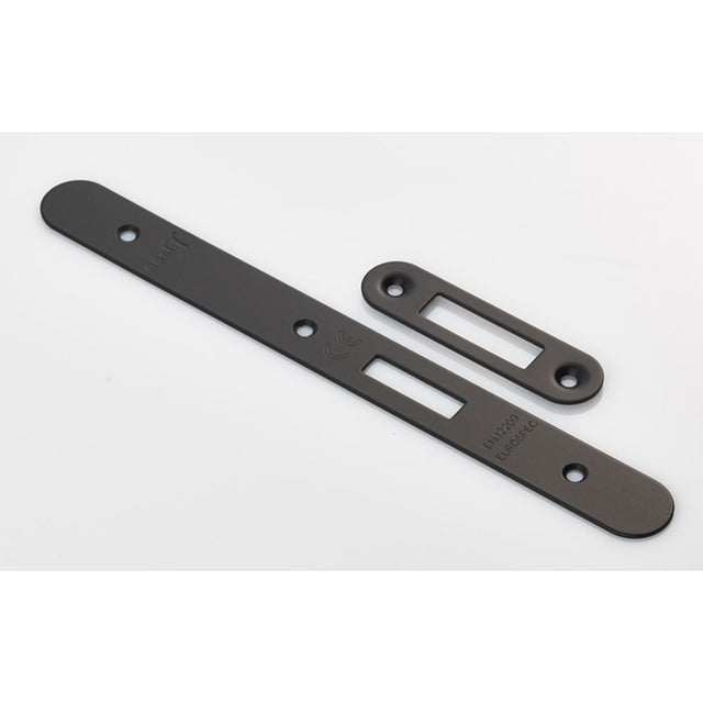 High quality image of Eurospec - Forend Strike and Fixing Pack to suit Din Euro Deadlock (Security) Ra | Sku. fsf5015mb-r | Trade Door Handles, Kendal.