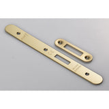 High quality image of Eurospec - Forend Strike & Fixing Pack To Suit Din Euro Deadlock-PVD-Radius Fore | Sku. fsf5015pvd-r | Trade Door Handles, Kendal.
