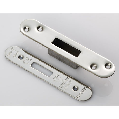 High quality image of Eurospec - Easi T Forend Strike & Fixing Pack To Suit Euro Profile BS Cylinder D | Sku. fsf5019bss-r | Trade Door Handles, Kendal.