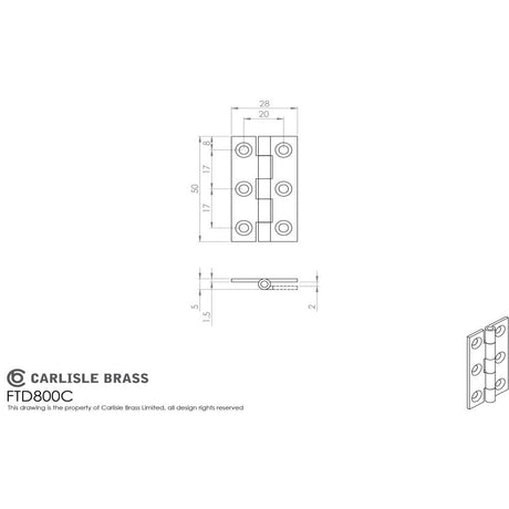 Finger Tip Design Hinges Satin Chrome / 2" (51mm) FTD - 50 x 28mm Cabinet Hinge - Satin Chrome