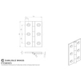 Finger Tip Design Hinges Pewter / 2.5" (64mm) FTD - 64 x 35mm Cabinet Hinge - Pewter