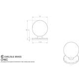 Finger Tip Design Cabinet Hardware Polished Chrome / Cabinet Knobs / 25mm Dia. FTD - Ball Knob 25mm - Polished Chrome