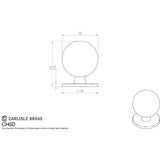 Finger Tip Design Cabinet Hardware Polished Brass / Cabinet Knobs / 30mm Dia. FTD - Ball Knob 30mm - Polished Brass