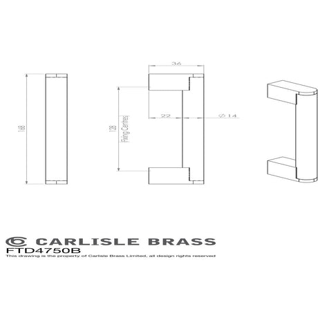 Finger Tip Design Cabinet Hardware Satin Nickel/Stainless Steel / Cabinet Pull Handles / 128mm c/c FTD - Bar Handle 128mm - Satin Nickel/Stainless Steel