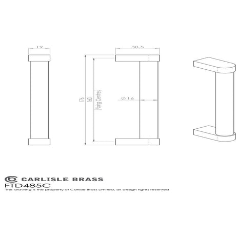 Finger Tip Design Cabinet Hardware Satin Nickel/Polished Chrome / Cabinet Pull Handles / 160mm c/c FTD - Bauhaus Handle 160mm - Satin Nickel/Polished Chrome