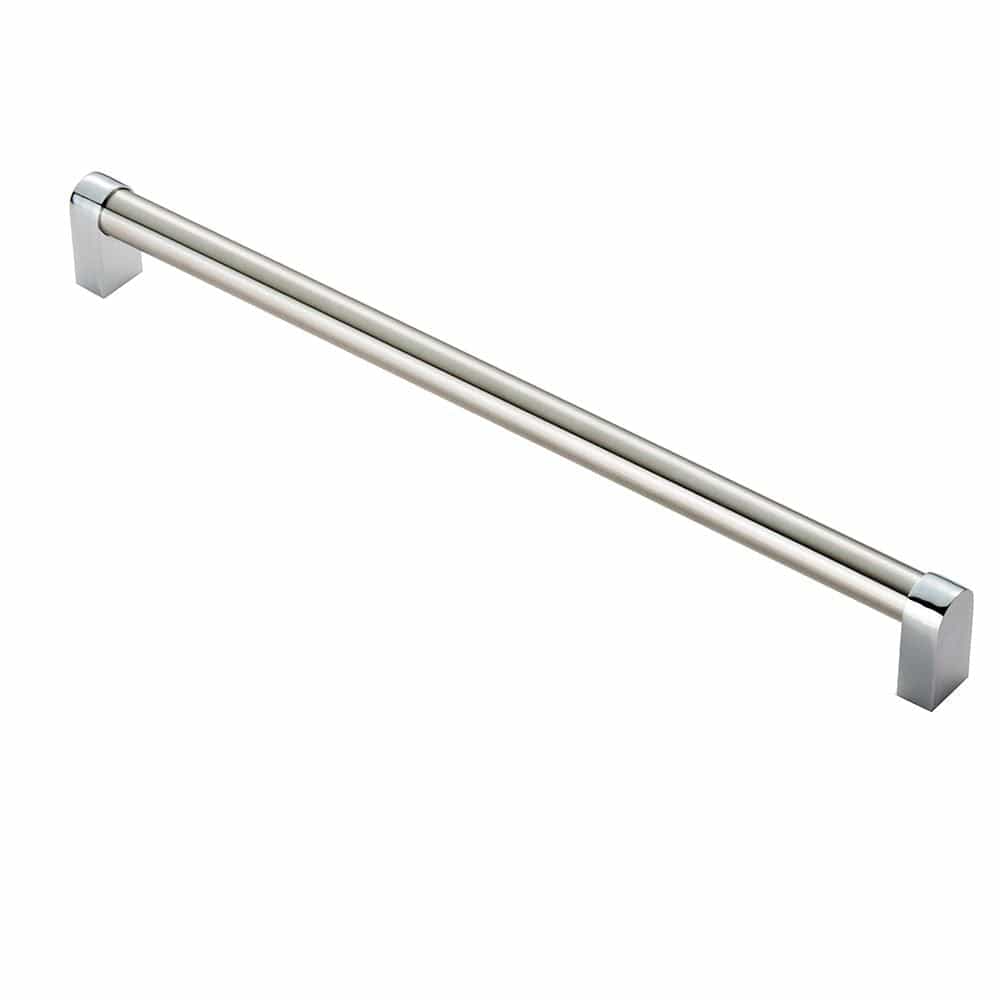 Finger Tip Design Cabinet Hardware Satin Nickel/Polished Chrome / Cabinet Pull Handles / 320mm c/c FTD - Bauhaus Handle 320mm - Satin Nickel/Polished Chrome