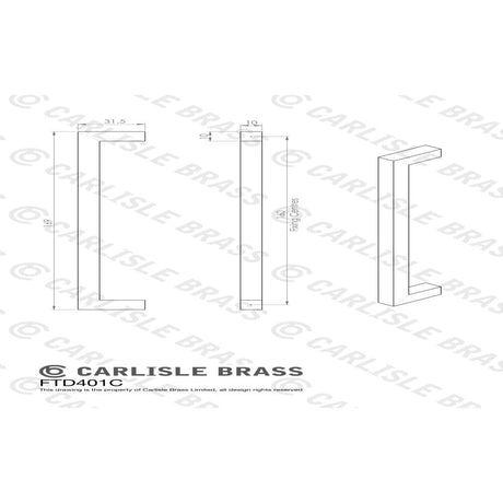 Finger Tip Design Cabinet Hardware Polished Chrome / Cabinet Pull Handles FTD - Block Handle - Polished Chrome
