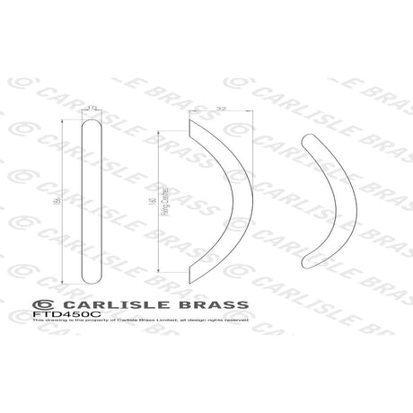 Finger Tip Design Cabinet Hardware Satin Nickel / Cabinet Pull Handles / 160mm c/c FTD - Bow Handle 160mm - Satin Nickel