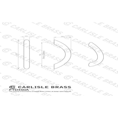Finger Tip Design Cabinet Hardware Satin Nickel / Cabinet Pull Handles / 96mm c/c FTD - Bow Handle 96mm - Satin Nickel